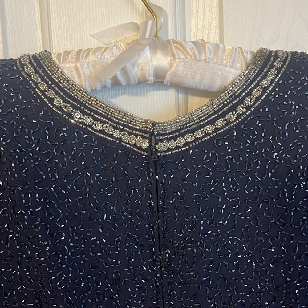 Laurence Kazar evening dress formal size XXL Sequins full length lined - Picture 6 of 14